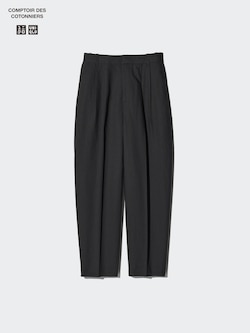 Linen Blend Barrel Leg Trousers (Short)
