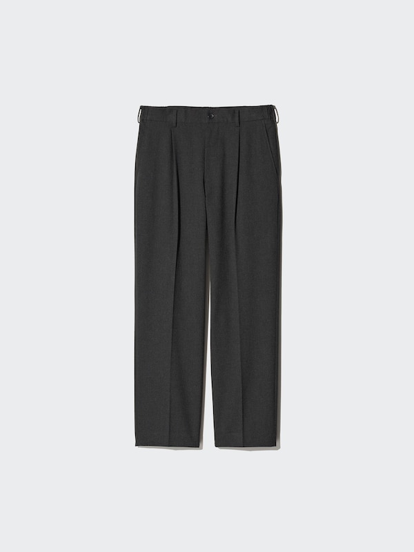 Pleated Wide Pants | Brushed Twill