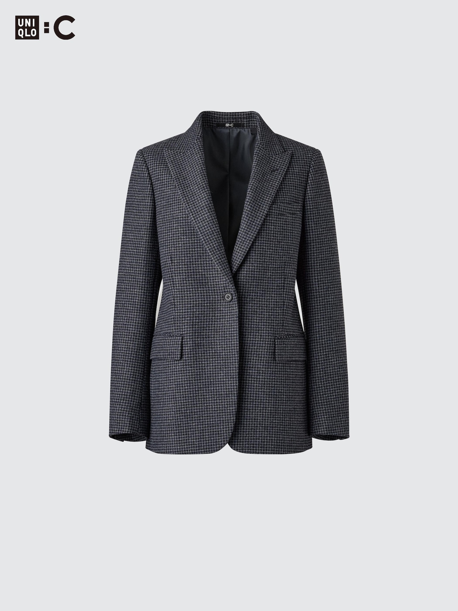 ジャケット・アウター INTERMEZZO  ombre check tailored jacket Women's Blazer in tailoring pinstripe denim | Black | Diesel