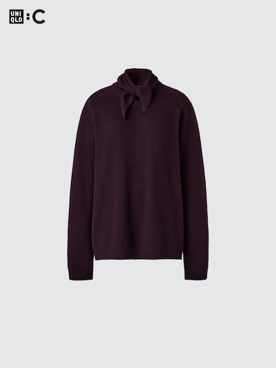 CASHMERE RELAXED V-NECK SWEATER | WITH SCARF