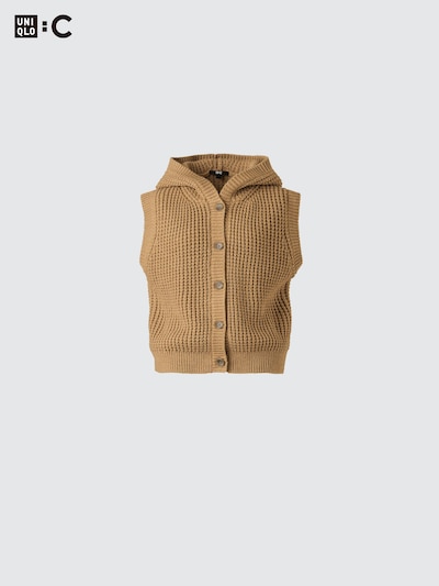 Waffle Knit Hooded Vest