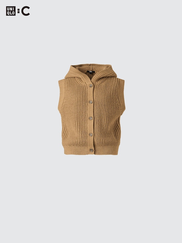 Waffle Knit Hooded Vest