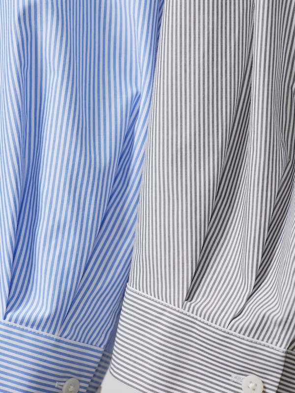 Cotton Cocoon Shirt | Striped