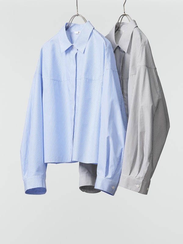 Cotton Cocoon Shirt | Striped