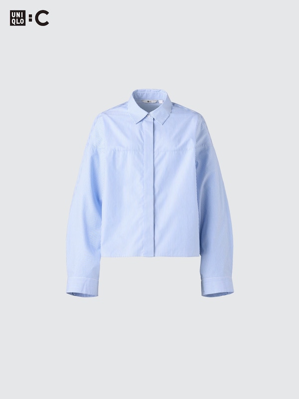 Cotton Cocoon Shirt | Striped