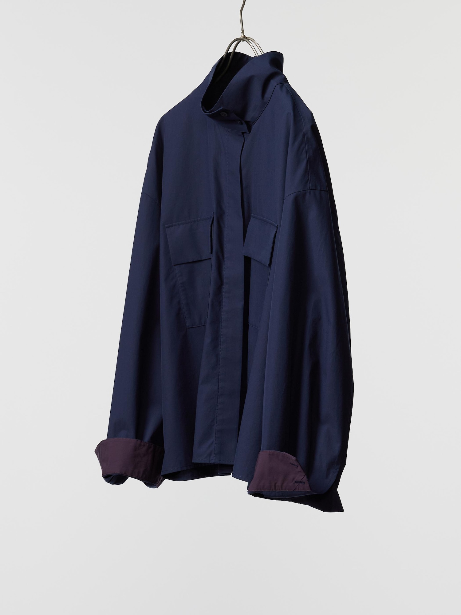 Cotton Stand Collar Shirt Jacket