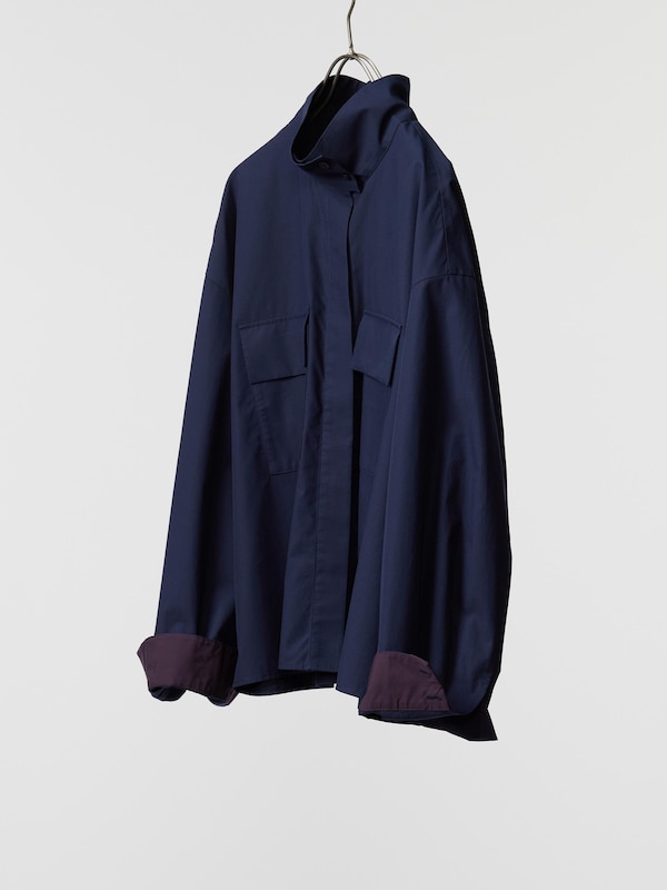Cotton Stand Collar Shirt Jacket
