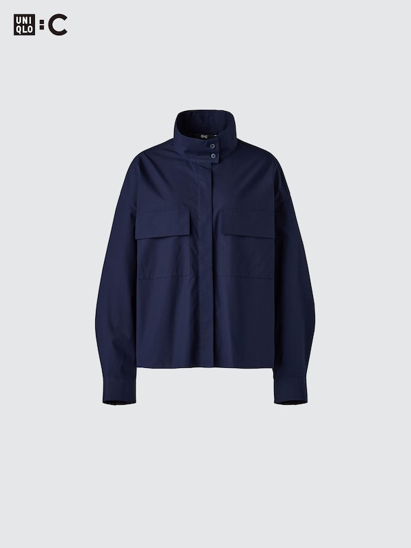 Cotton Stand Collar Shirt Jacket