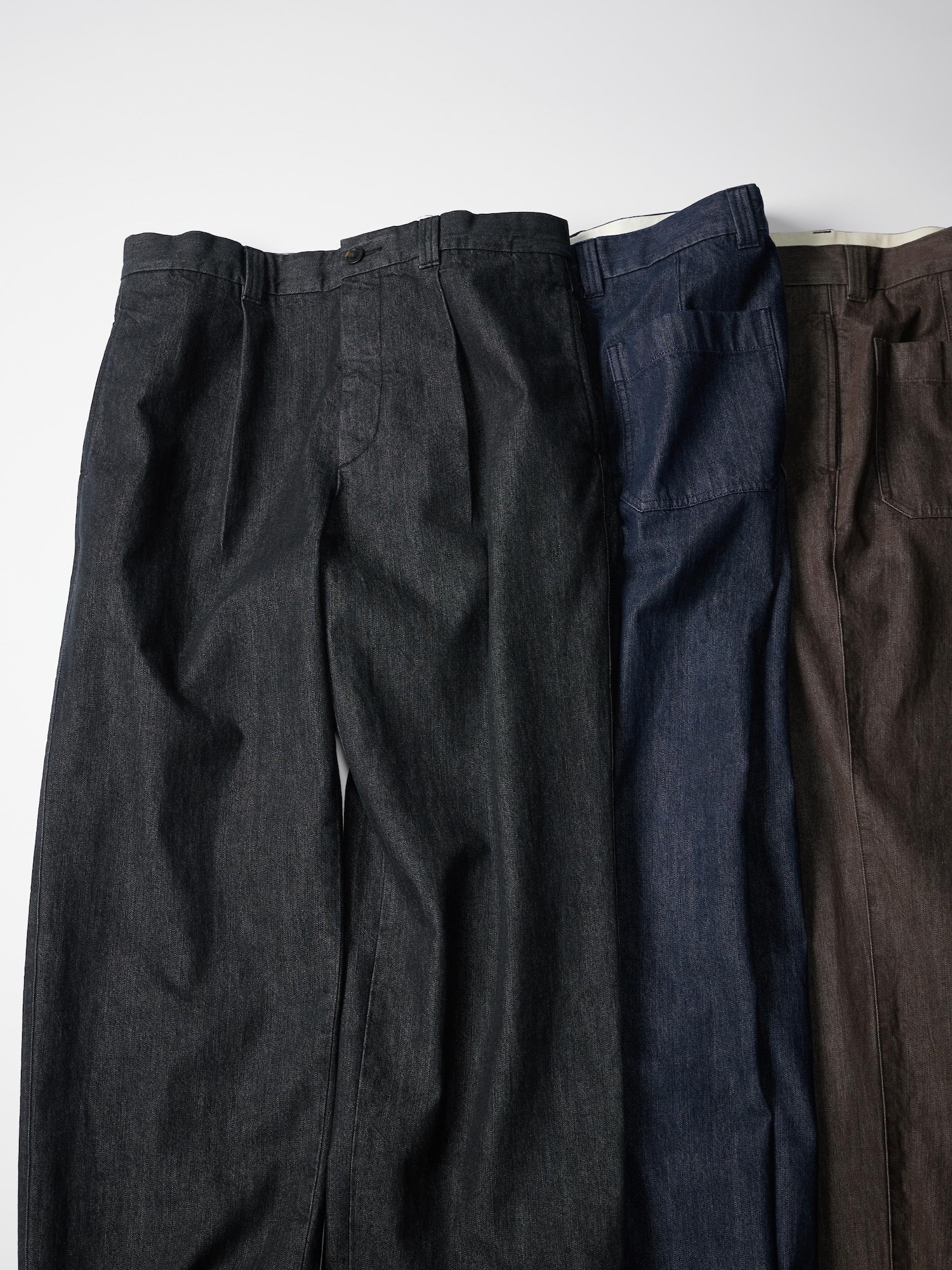 Pleated Straight Pants | Denim | UNIQLO US