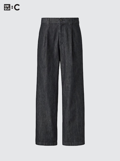 Pleated Straight Pants | Denim