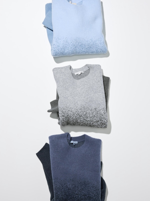 SOUFFLÉ YARN GRADATION CREW NECK SWEATER