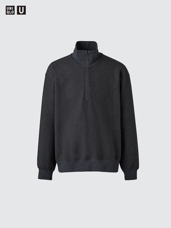 BRUSHED HALF-ZIP SWEATSHIRT