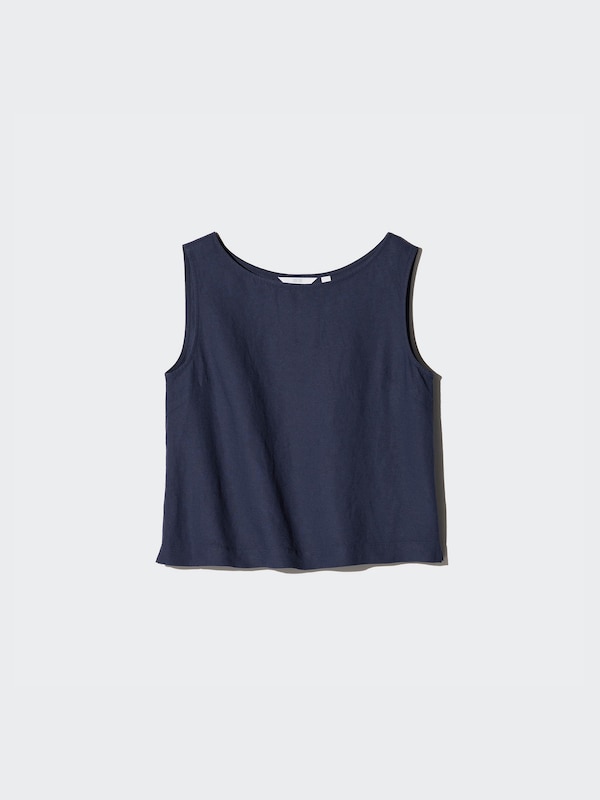 Linen Blend Sleeveless Blouse