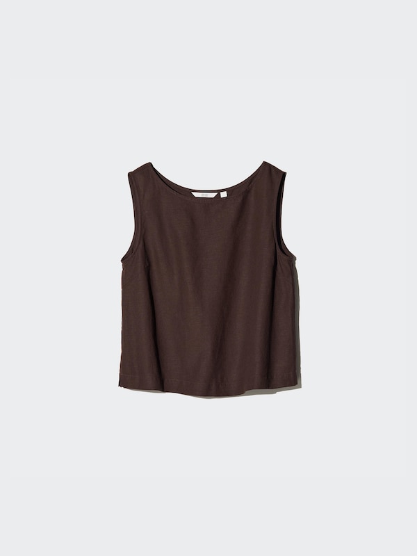 Linen Blend Sleeveless Blouse