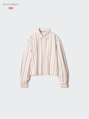 Oxford Boxy Cropped Shirt | Striped