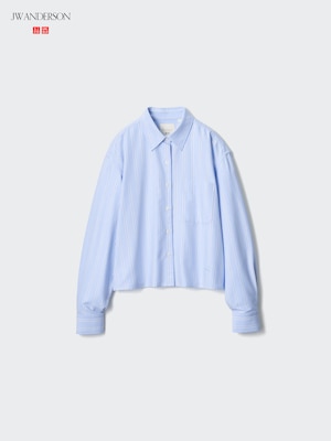 Oxford Boxy Cropped Shirt | Striped