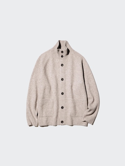 Souffle Yarn Stand Collar Cardigan
