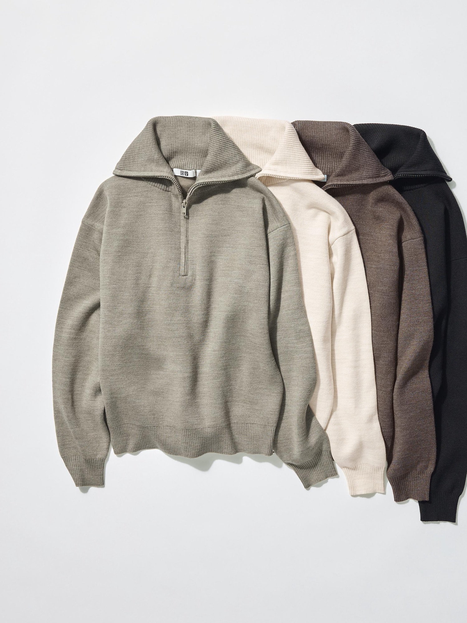 Women's DOUBLE FACE KNIT HALF ZIP SWEATER | UNIQLO CA