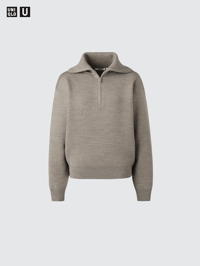 Double Face Knit Half-Zip Sweater