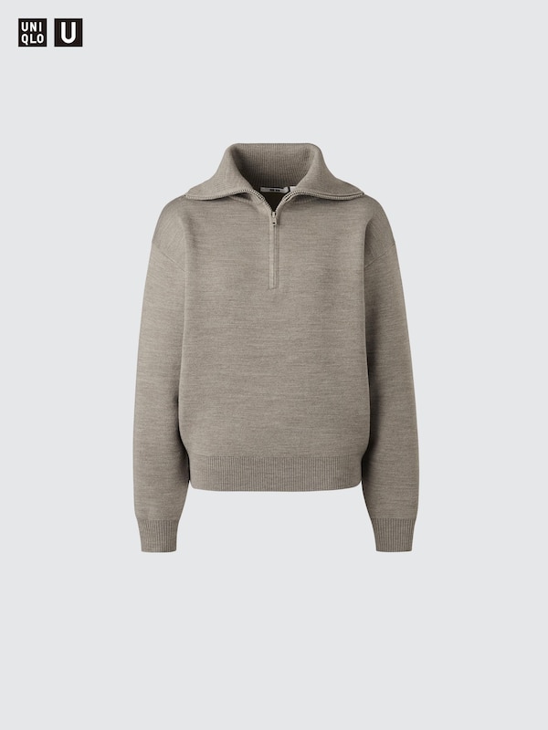 Double Faced Knit Half-Zip Jumper