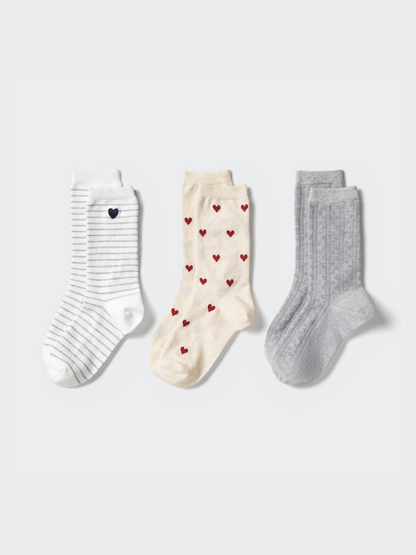 Socks (Heart Ribbon, 3 Pairs)