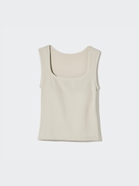 Ribbed Square Neck Sleeveless Bra Top