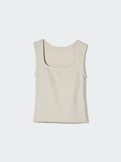 Ribbed Square Neck Sleeveless Bra Top