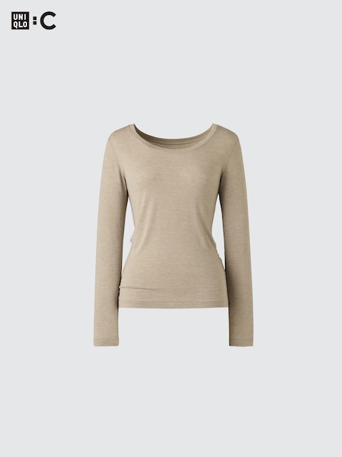 Uniqlo HEATTECH Extra Warm Cashmere Blend T-Shirt | Scoop Neck