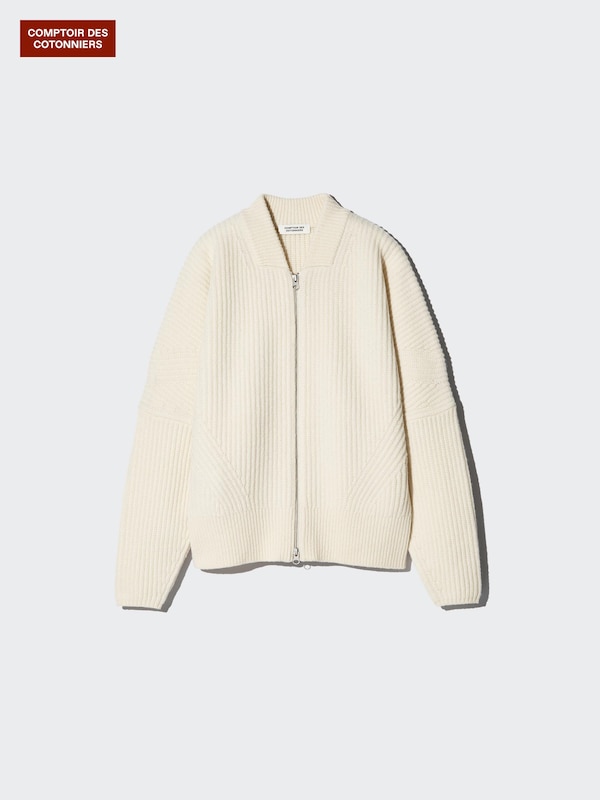 Cardigan zippé en laine
