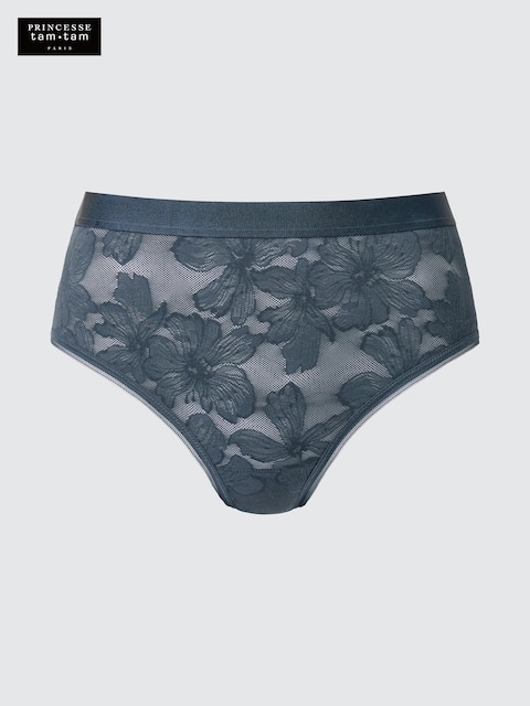 Uniqlo - Culotte Taille Haute (Dentelle Fine) - Bleu - L