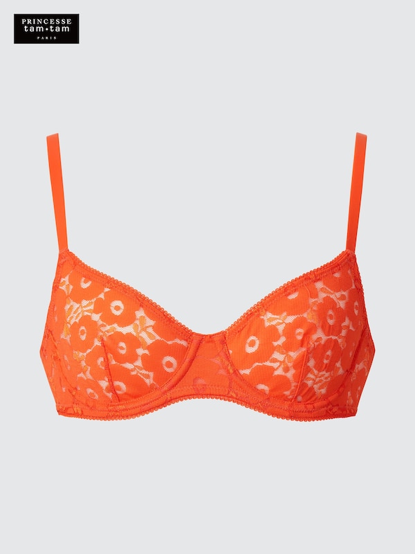 Floral Flat Lace Wire Bra