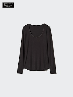 HEATTECH Extra Warm Cashmere Blend Crew Neck T-Shirt (Ribbed)