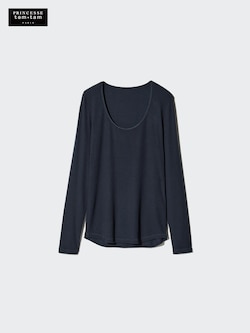 HEATTECH Extracálido Camiseta térmica cashmere mezcla canalé cuello redondo