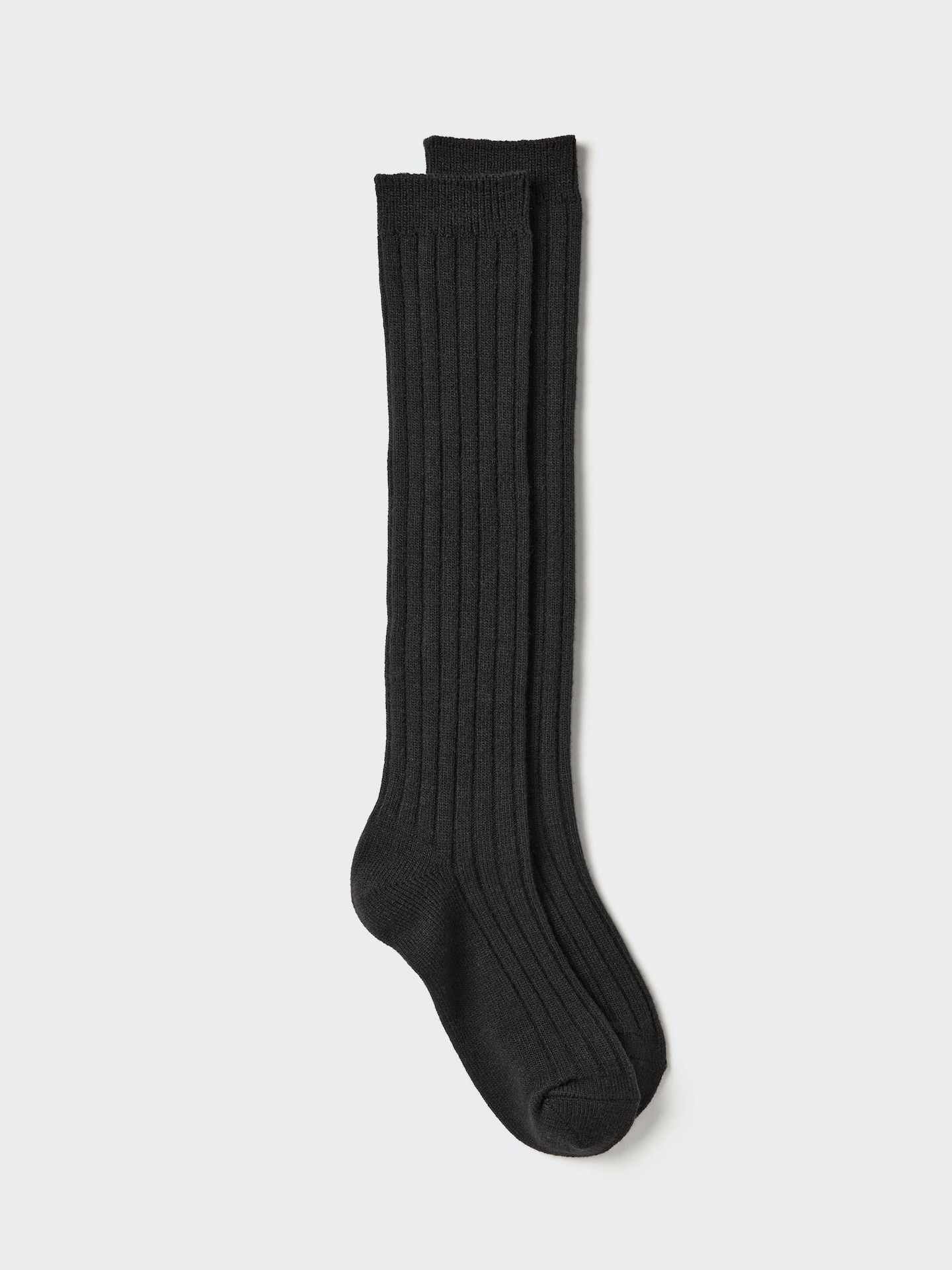 Носки Heattech, высокие, в рубчик — Uniqlo, цвет: Чёрный — фото 1