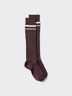 HEATTECH Knee High Socks | Cable | Striped