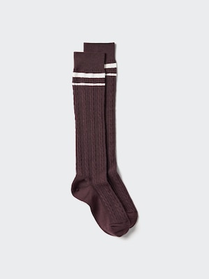HEATTECH Knee High Socks | Cable | Striped