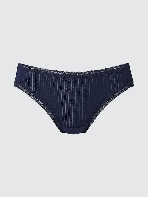 Uniqlo - Culotte Pointelle (Taille Mi-Haute) - Bleu Marine - M
