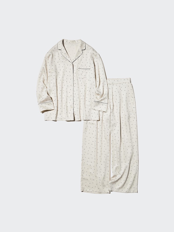 Satin Pyjamas (Printed, Long Sleeve)