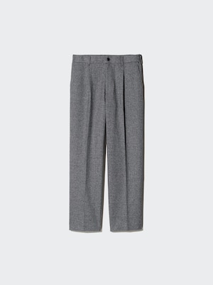 Pleated Wide Pants | Herringbone