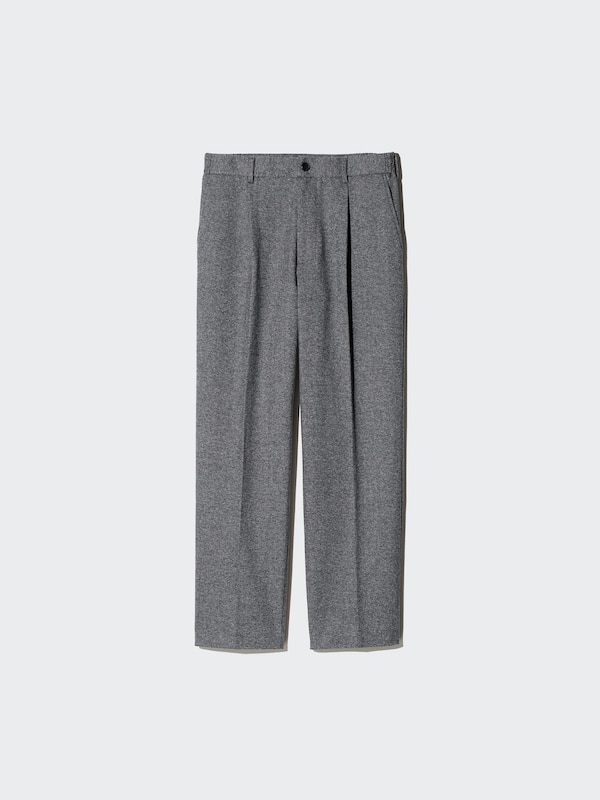 Pleated Wide Pants | Herringbone