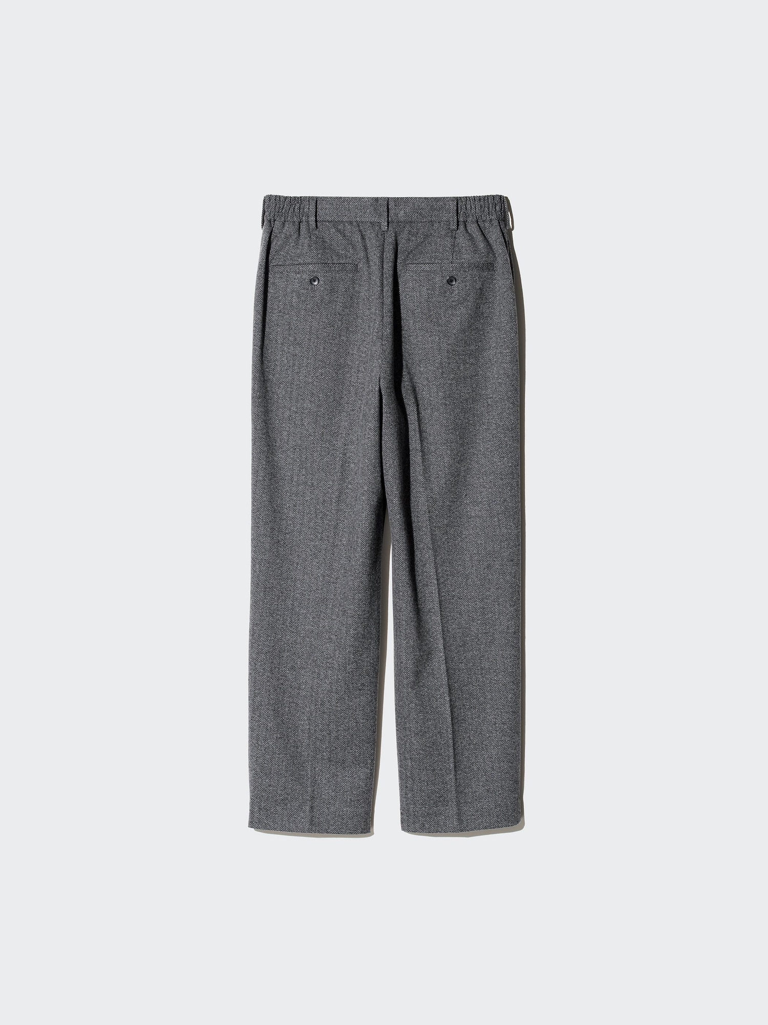 PLEATED WIDE PANTS | HERRINGBONE