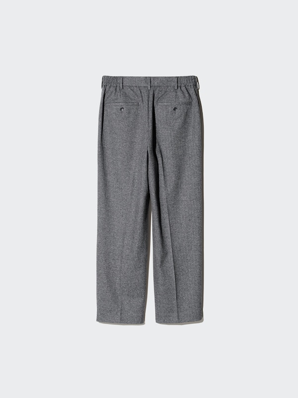 Pleated Wide Pants | Herringbone