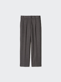 Pantalon large plissé en jersey brossé (Pied-de-poule)