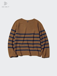 3D Knit Cotton Sweater | Striped