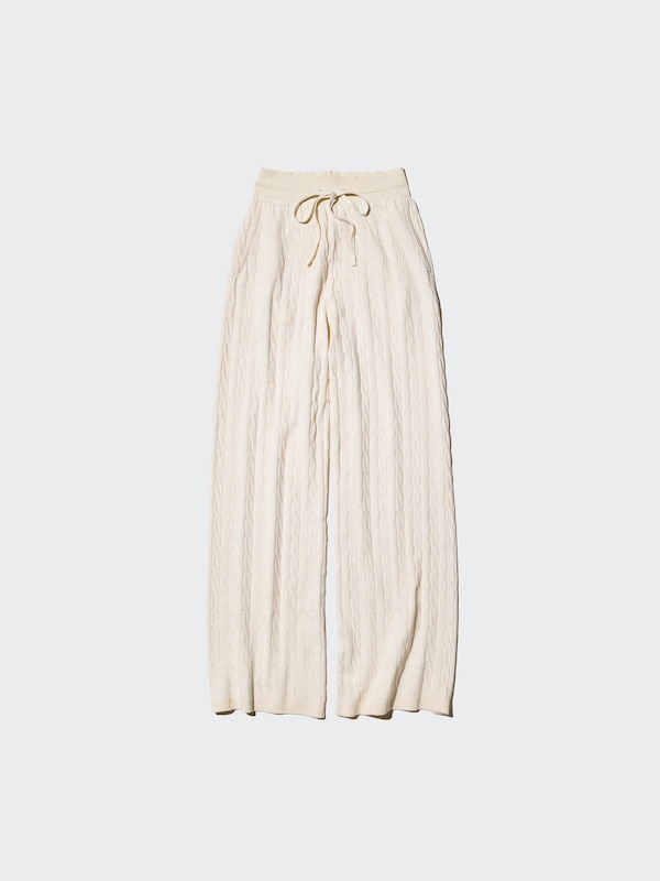 Washable Knit Cable Trousers (Longer)