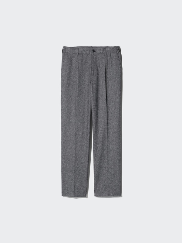 Pleated Wide Trousers (Brushed Jersey, Herringbone, Longer)