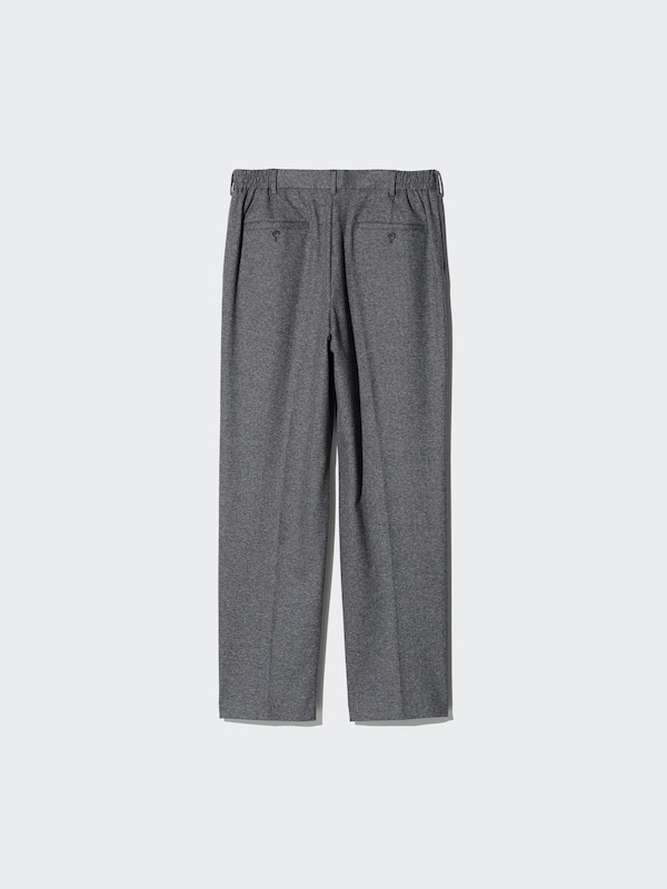Pleated Wide Trousers (Brushed Jersey, Herringbone, Longer)