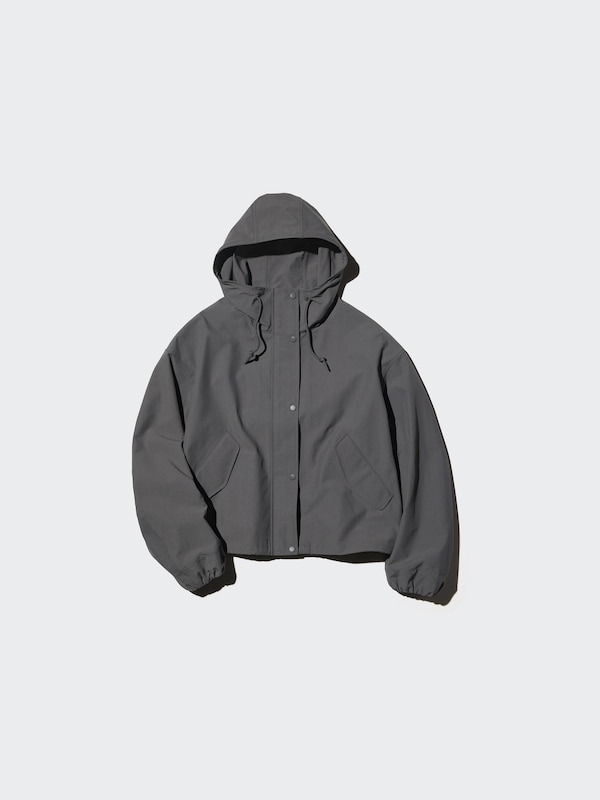 Cotton Blend Short Parka