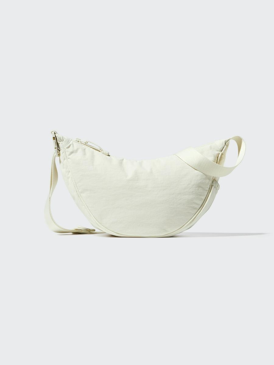 UNIQLO Men's Round Mini Shoulder Bag with Water-Repellent, Off White