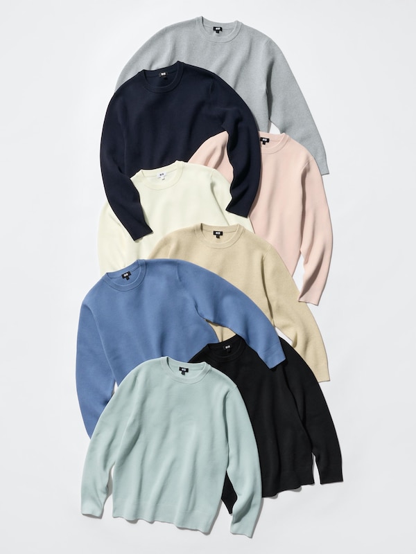 Maglione Maglia Strutturata a Coste Girocollo